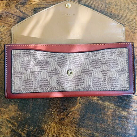 COACH Signature Color Block Slim Wallet - Picture 4 of 11